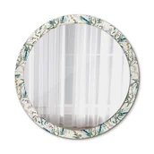 Lustra - Okrągłe Lustro Ścienne Kwiaty akwarelowe 100cm - miniaturka - grafika 1