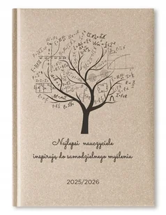KALENDARZ NAUCZYCIELA Z MOTYWEM DRZEWA A5 2025/2026 BERGO KOŚĆ SŁONIOWA - Kalendarze - miniaturka - grafika 1