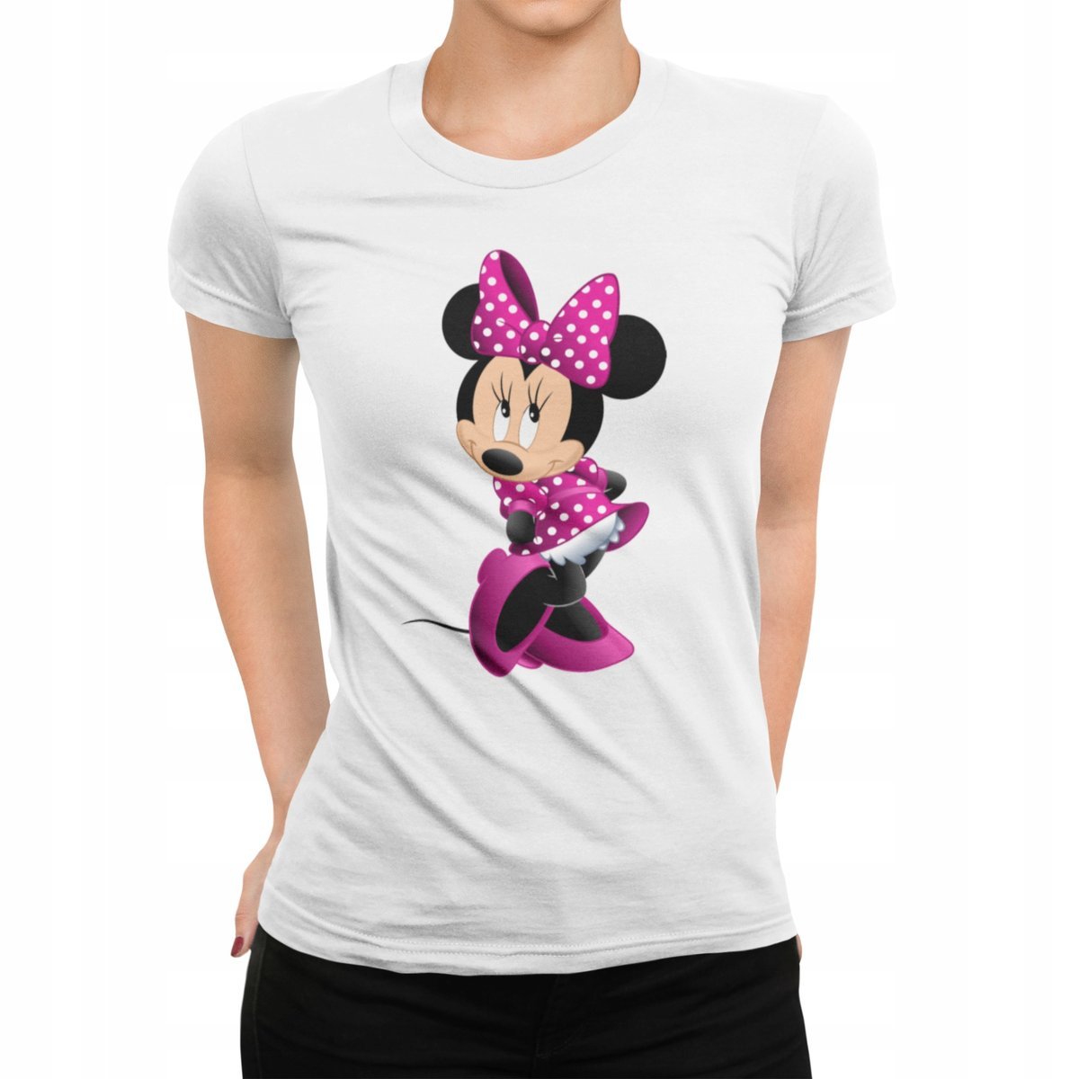 KOSZULKA DAMSKA Z NADRUKIEM PREZENT DLA NIEJ MYSZKA MIKI MINNIE PREZENT -M