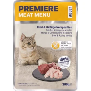 PREMIERE Meat Menu mokra karma dla kota, dorosły, Wołowina i drób 6x300 g - Mokra karma dla kotów - miniaturka - grafika 1