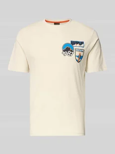 T-shirt z nadrukiem z logo model ‘MONTEPIANA’ - Koszulki męskie - miniaturka - grafika 1