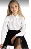 Bluzki dla dziewczynek - Koszula dziewczęca wizytowo galowa biała 122 - Inny producent - miniaturka - grafika 1