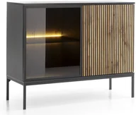 Komody - Komoda Lagos z metalowymi nóżkami w kolorze czarnym + LED - miniaturka - grafika 1