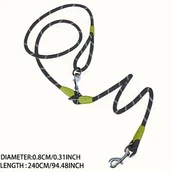 Inne - Smycz dla psa wielofunkcyjna do wędrówek, spacerów i biegania - odpowiednia dla małych i dużych psów - regulowany pasek na ramię i pas biodrowy - - miniaturka - grafika 1