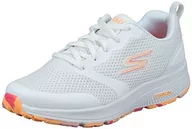 Trampki damskie - Skechers Damskie trampki GO Run CONSISTENT z białego materiału/pomarańczowego wykończenia, 3 UK, Biały tekstylny, pomarańczowy, wykończenie, 36 EU - miniaturka - grafika 1