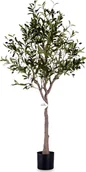 Sztuczne kwiaty - Ibergarden Sztuczne drzewko oliwne w doniczce GRON, 130 cm - miniaturka - grafika 1