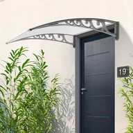 Inne - TEMU Okucie okienne z aluminium, pusta płyta PC z poliwęglanu osłona przed deszczem, łuku, zewnętrzne zadaszenie tarasu przed drzwiami -UV chroniące - miniaturka - grafika 1