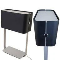 Lampy stojące - LAMPA BIURKOWA Z PÓŁKĄ WALENCJA CZARNE ALUMINIUM SANNELI DESIGN - miniaturka - grafika 1
