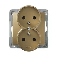 Gniazdka elektryczne - Ospel Impresja antracyt gniazdo podwójne +0) GP-2YZ/50 GP-2YZ/50 - miniaturka - grafika 1