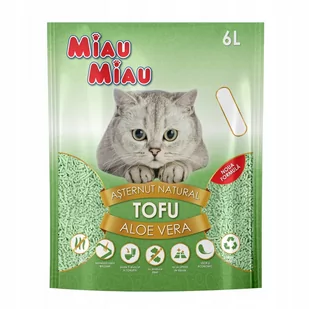 MIAU MIAU - ŻWIRK TOFU Z ZAPACHEM ALOE VERA, 6L - Żwirek dla kotów - miniaturka - grafika 1