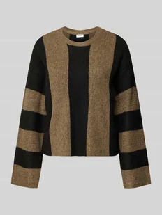 Sweter z dzianiny z okrągłym dekoltem model ‘AGATHA’ - Swetry damskie - miniaturka - grafika 1