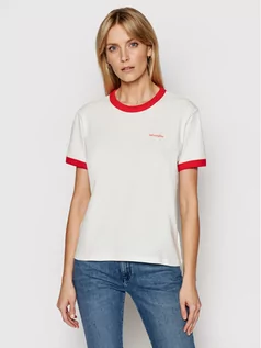 Koszulki i topy damskie - Wrangler T-Shirt Ringer W7S0DRR06 Biały Relaxed Fit - grafika 1