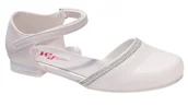 Buty dla dziewczynek - Białe buciki komunijne dla dziewczynki z cyrkoniami Wojtyłko 5B24423B-2 - miniaturka - grafika 1