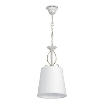 Lampa Wisząca Sufitowa Zwis Retro Do Kuchni Biały Abażur Led 1xE27