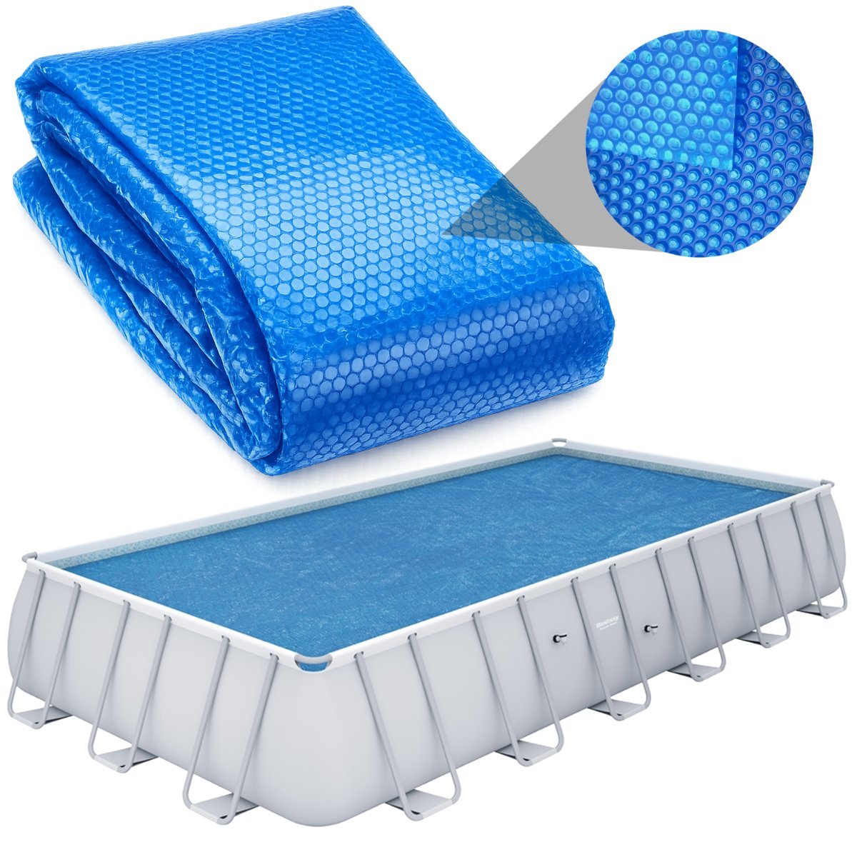 Bestway gruba pokrywa mata fola solarna do basenu  power steel 671x366cm