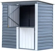Altany ogrodowe - vidaXL Spacemaker Metalowa szopa na narzędzia 64 Węgiel 116x203x206cm - miniaturka - grafika 1