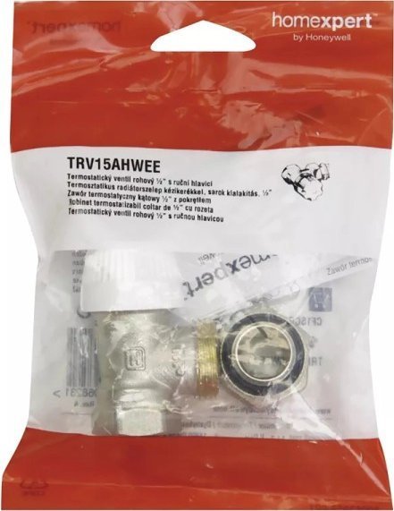 Honeywell Zawór term. kątowy 1/2 z pokrętłem HOMEXPERT by HoneywellZAW.TERMOSTAT.KAT 1/2+POKRETLO