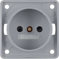 Gniazdka elektryczne - Hager Polo Integro Flow Gniazdo b/u z przesłonami styków szary mat 961942506 961942506 - miniaturka - grafika 1