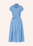 Sukienki - Sly 010 Sukienka Z Lnu Luca W Stylu Jeansowym Ze Zdejmowaną Wstążką blau - miniaturka - grafika 1