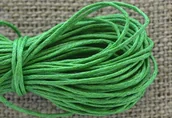 Półfabrykaty do biżuterii - [71724] Sznurek woskowany zielony 1mm 7 metrów - miniaturka - grafika 1