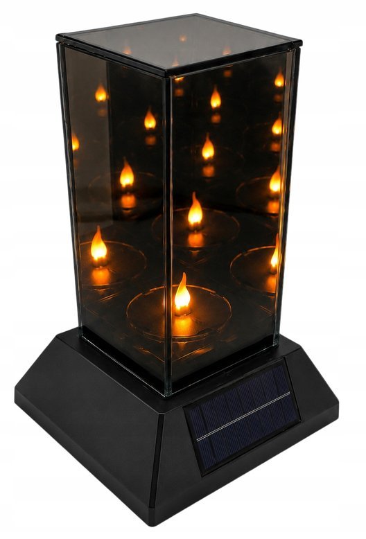 LAMPION SOLARNY 3D LED ZNICZ SZKLANY EFEKT NIESKOŃCZONOŚCI PREMIUM