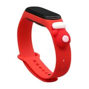 Akcesoria do smartwatchy - Strap Xmas opaska do Xiaomi Mi Band 6 / Mi Band 5 świąteczny silikonowy pasek bransoletka czerwony (rękawiczka) - miniaturka - grafika 1