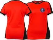 Koszulki i topy damskie - Koszulka FLUO damska RATOWNICTWO MEDYCZNE niebieskie logo - miniaturka - grafika 1