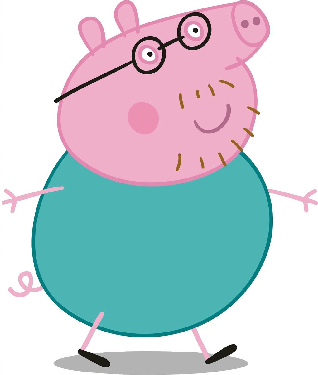 Naklejka Uv Wypukła Ozdobna DTF UV Aplikacja Tata Świnka Peppa Pig