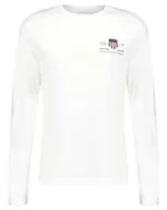 Koszulki męskie - GANT Męski T-Shirt Reg Medium Archive Shield Ls T, biały, XXL - miniaturka - grafika 1