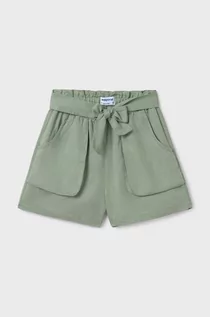 Spodnie i spodenki dla dziewczynek - Mayoral szorty dziecięce kolor zielony gładkie - grafika 1