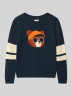 Swetry dla chłopców - Sweter z dzianiny kroju regular fit z mieszanki bawełny - miniaturka - grafika 1