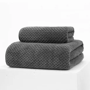 Zestaw Ręczników Z Mikrofibry - 35X75 Cm I 70X140 Cm, Kolor Szary - Ręczniki - miniaturka - grafika 1