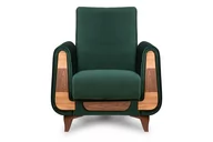 Fotele - Zielony fotel do salonu welur GUSTAVO - miniaturka - grafika 1