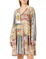 Sukienki - Replay sukienka damska, 010 piaskowy/wielokolorowy, XS - miniaturka - grafika 1