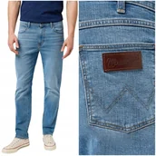 Spodnie męskie - Wrangler LARSTON slim Coastal dopasowane zwężane spodnie jeansowe W36 L34 - miniaturka - grafika 1