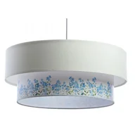 Lampy sufitowe - Biała lampa wisząca z welurowym kloszem - 3X S427 M1-Z60 - miniaturka - grafika 1