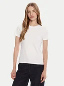 Koszulki i topy damskie - Calvin Klein T-Shirt LV044C216G Biały Regular Fit - miniaturka - grafika 1