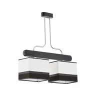 Lampy sufitowe - Lampa wisząca Negra czarna-chromowana-biała-brązowa 2xE27x15W dekoracyjna wym: 55 x 51 x 13,5 cm metal Alfa - miniaturka - grafika 1