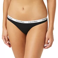 Majtki damskie - Calvin Klein Damskie stringi typu tanga, Negro (Black 001), L - miniaturka - grafika 1
