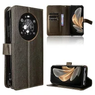 Portfele - Dla FOSSiBOT F109 5G Skórzane Etui Z Portfelem Z Paskiem Diamentowa Tekstura Pokrowiec na Telefon - Brązowy Wielobarwny Brown - miniaturka - grafika 1