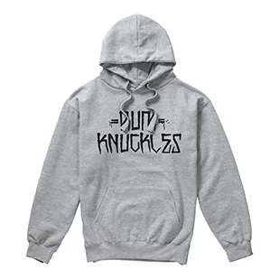 Rum Knuckles Męska bluza z kapturem z napisem, szara, L - Bluzy męskie - miniaturka - grafika 1