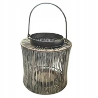 Świeczniki - Lumero Świecznik metalowy duży Latarenka Lampion na świece złoty 15x17cm - miniaturka - grafika 1