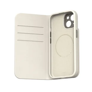 Moshi Overture MagSafe - Skórzane etui 3w1 z klapką iPhone 15 (Eggnog White) - Etui i futerały do telefonów - miniaturka - grafika 1