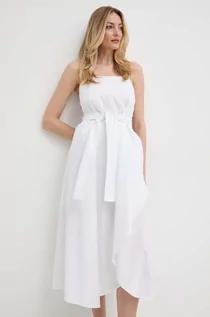 Sukienki - Armani Exchange sukienka bawełniana kolor biały mini rozkloszowana 3DYA28 YN4RZ - grafika 1