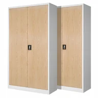 Szafy biurowe - Zestaw SET Szaf Metalowych Eco Design 2 x JAN NOWAK Model JAN H 900x1950x400 Biurowa Szafka Na Akta: Biała/Dąb Sonoma, Duża Szafa Do Biura, Na Dokum.. - miniaturka - grafika 1