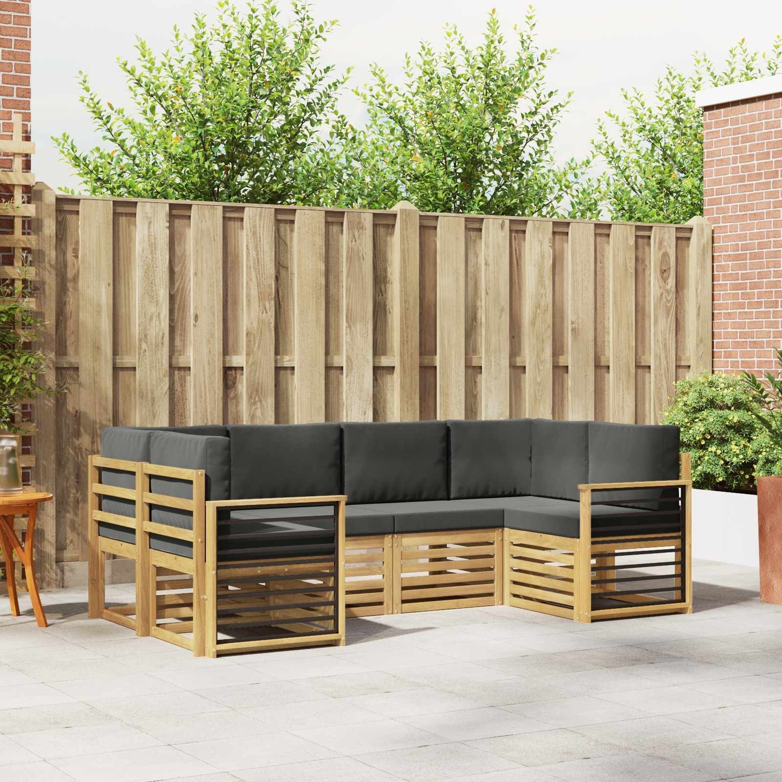 vidaXL Zestaw sofy narożnej 6 pcs Biały i antracyt 245 x 128,5 x 73 cm