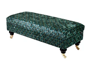 Kufer tapicerowany skrzynia QM-7 50cm EMRAWOOD Wachlarze Artdeco 03 - Ławki do przedpokoju - miniaturka - grafika 1