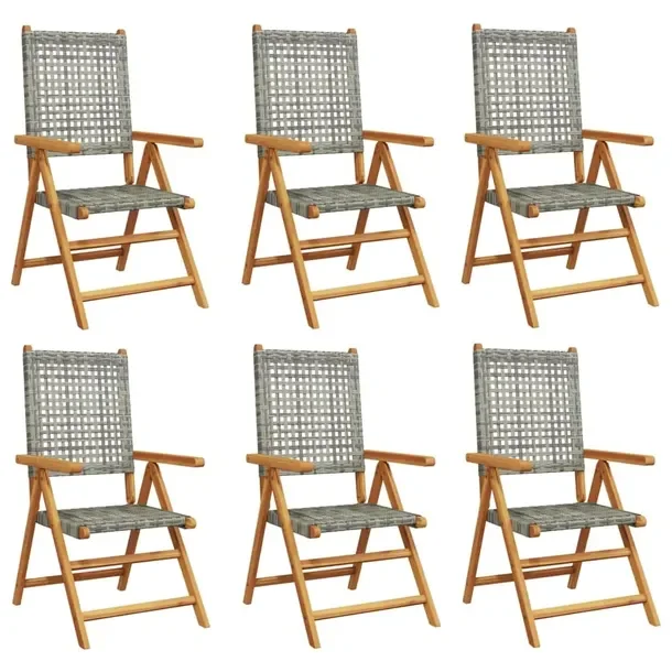 Rozkładane krzesła ogrodowe szare 57 x 70 x 85-109 cm, lite drewno akacjo