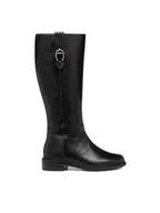 Kozaki damskie - Geox Oficerki D Walk Pleasure D46TGD 00043 C9999 Czarny - miniaturka - grafika 1