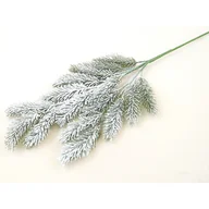 Ozdoby bożonarodzeniowe - Gałązka liści ośnieżona 74 cm - miniaturka - grafika 1